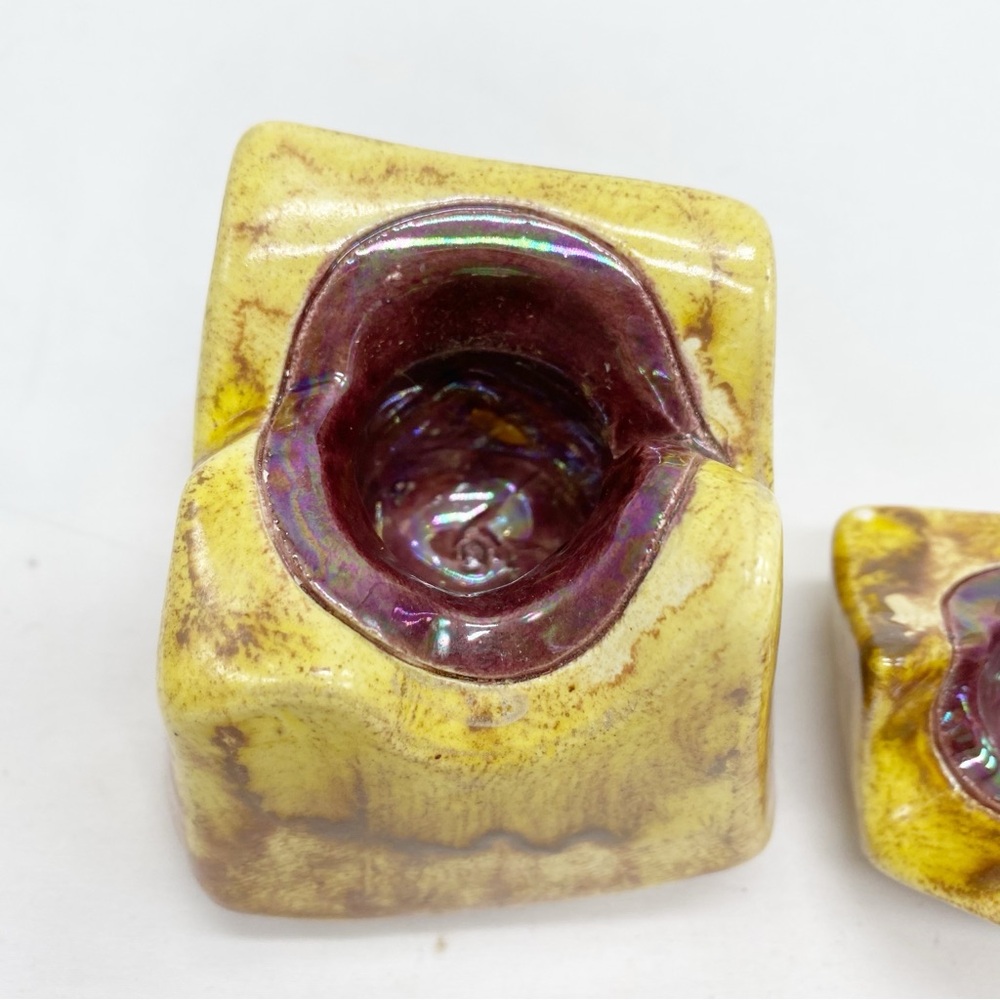 Grace Songolo Vintage 80’s Yellow and Brown Ceramic Trinket Box Rose Detail - Picture 5 of 7